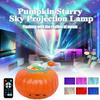 Halloween Starry Sky Projector Light Pumpkin LED Night Lamp with Sound-Controlled Colorful Galaxy Nightlight for Bedroom Party Atmosphere Decoration