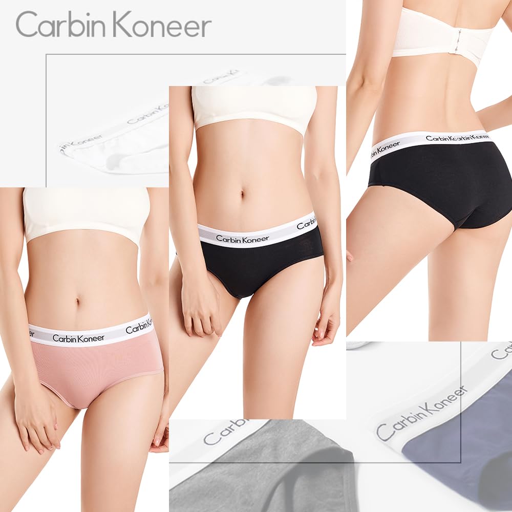 Carbinkoneer Plus Women's Panties, 100% Cotton, Cute, Breathable, Stretchy, Sizes, 5-Pack (JP, Alphabet, L, 5-Pack)