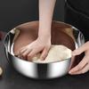 Golden Silver Stainless Steel Round Kitchen Cooking And Baking Kneading Bowl Rust-Resistant For Kneading Dough Serving Noodles