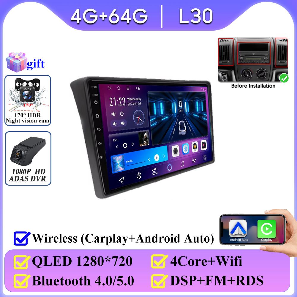 Android Auto For Fiat Ducato Peugeot Boxer Citroen Jumper 2 2006-2022 Car Radio 5G Wifi GPS Navigation Display Autoradio Screen
