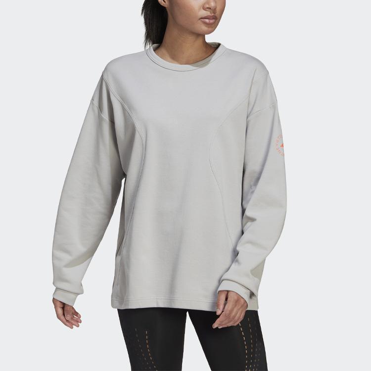 Adidas Однотонная футболка с круглым вырезом и длинным рукавом, женские топы, серые H59965