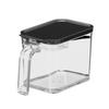 Asvel Condiment Pot, One-Handed Operation, with Strainer, Compact, Regular Type, 700ml, Black