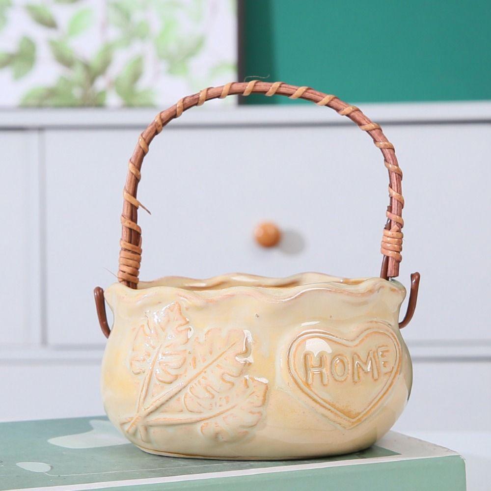 Decorative Ceramic Succulent Planter Corrosion-resistant Nordic Flowerpot Ornament  Desktop