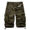 2024 Casual Shorts Men Summer Military Mens Cargo Shorts Fanshion Multi Pocket Cargo Shorts Men Cotton Solid Knee Length Straight