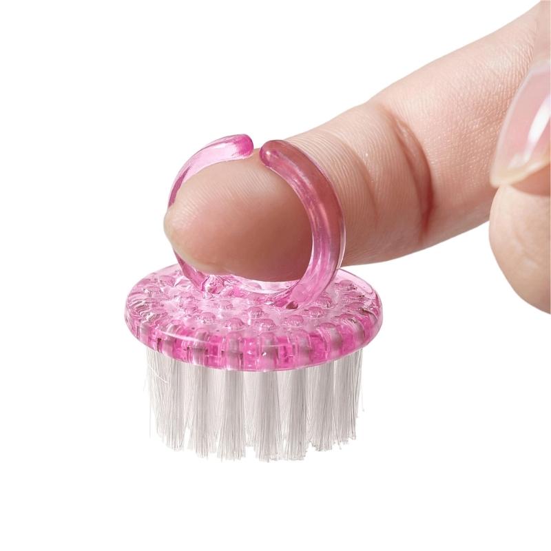 Pack Of 4 Round Head Nail Cleaning Brushes In Macaron Colors For Gentle Nail Hygiene Ergonomic Grip And Portable Travel Friendly Design
