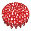 Christmas Red Tablecloth with Holiday Prints 150cm Round Polyester Tablecloth Stain-Resistant & Fade-Proof Dinner Cloth for Indoor Outdoor Use
