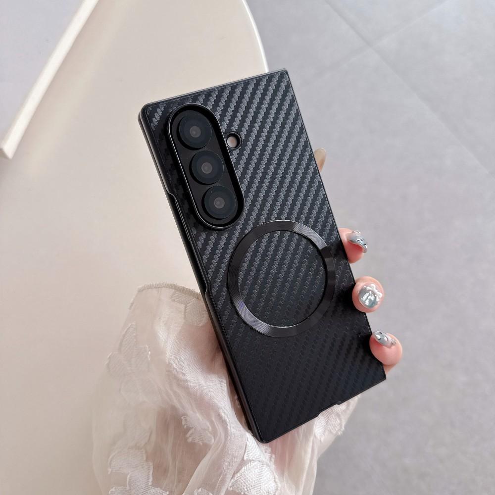 Для Samsung Galaxy Z Fold 7 Чехол Жесткий ПК углеродное волокно Магнитная Защитная задняя крышка Чехол Для Samsung Z Fold 7 6 5 4 Корпус телефона