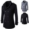 Мужское осенне-зимнее двухрядное шерстяное пальто с воротником на пуговицах, свитер, топы, блузка, Тренч средней длины