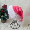 30 * 45cm Christmas Santa Hat Xmas Pink Long Plush Holiday Red Black Hat For Adults And Kids Unisex New Year Festive Supplies