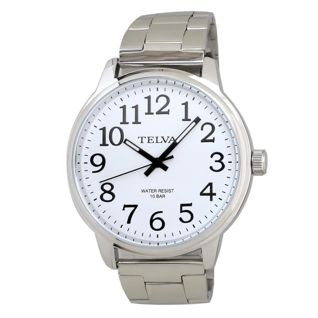 Klefer TE-AM014-WTS Men's Analog Waterproof Watch with Metal Strap, Silver