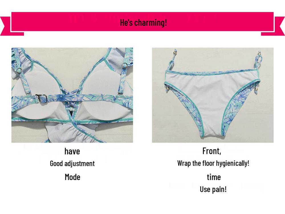 Экспортный японский милый раздельный купальник-тройка