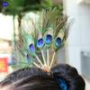 Gem Headwear Ethnic Dance Hair Stick Hairstyle Design Tool Peacock Feather Hairpin Hair Accessories