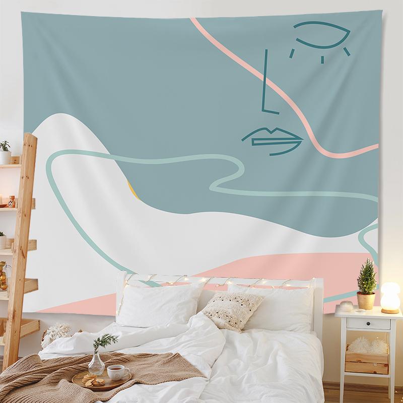 Богемный гобелен комната арт-деко фон ткань абстрактные геометрические лицо листья гобелен домашний декор