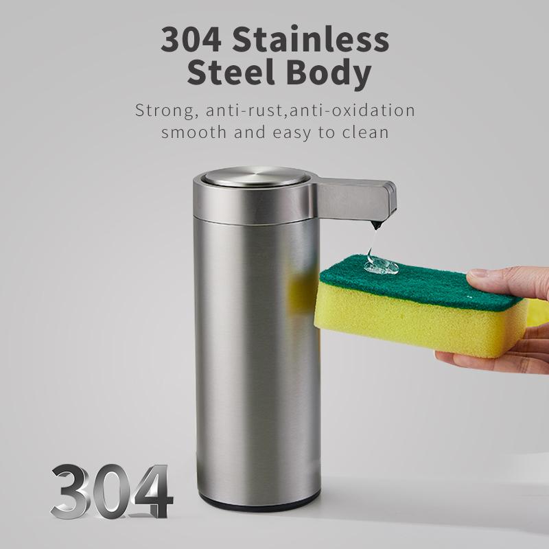 270ml Kitchen Soap Machine Automatic Sensor Out of Hand Sanitizer Smart Electric Body Wash Soap Dispenser 304 Stainless Steel