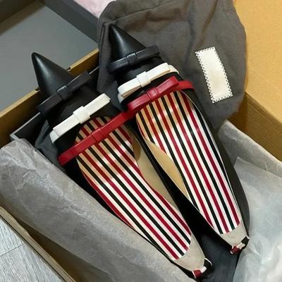 Мода Мода Пэчворк Мелкие Плоские Дизайнерские Туфли Элегантный Острый Носок Туфли-Лодочки с Бантом Женские Комфортные Повседневные Офисные Туфли Zapatos Mujer