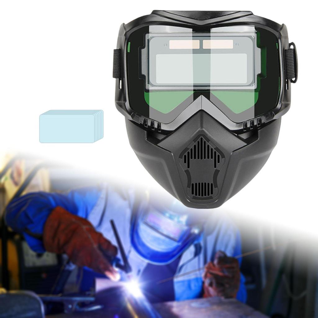 Welding Helmet Soldering Protector Detachable Dimming Breathable Welder Hood