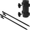 Awning Pole Bracket Awning Rod, Tent Pole - with 2 Pieces of 30cm Nails, Strong Stable Steel Tent Pegs, Black, 30*6cm