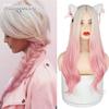 26 Inch Long Wavy Synthetic Ombre Pink Wig Cosplay High Temperature Fiber Hair Women's Wigs