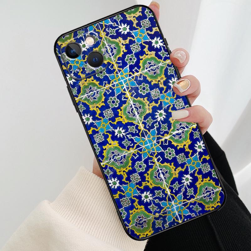 Квадратный турецкий цветочный чехол для телефона iPhone 17 Pro Max 14 13 12 11 15 16 Pro Max mini 15 16 Plus 16e 17 Air