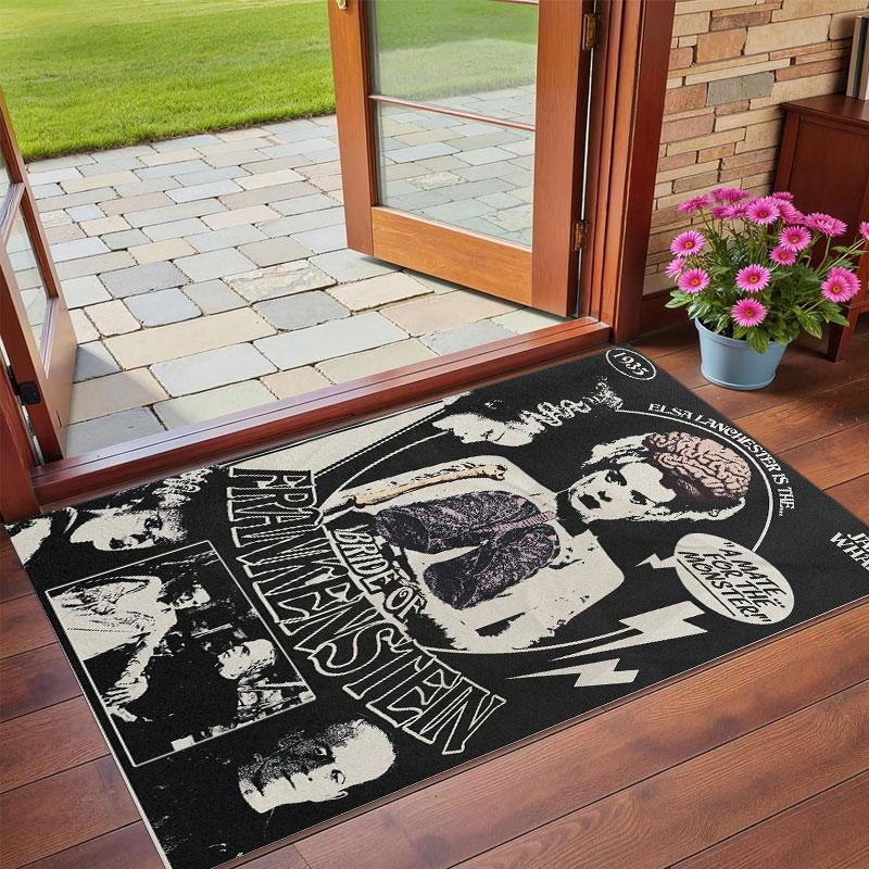 Crystal Velvet Rug Soft Non Slip Indoor Floor Mat Home DecorBride of Frankenstein