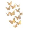 Topper Gold 3D Baking Dessert Decor For Wedding Party Happy Birthday Cake 12Pcs Artificial Butterfly Butterflies Cupcake Toppers