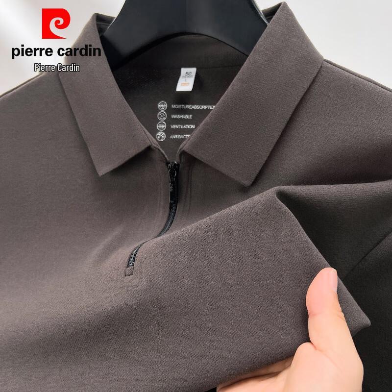 Мужская футболка-поло Pierre Cardin с длинным рукавом на молнии