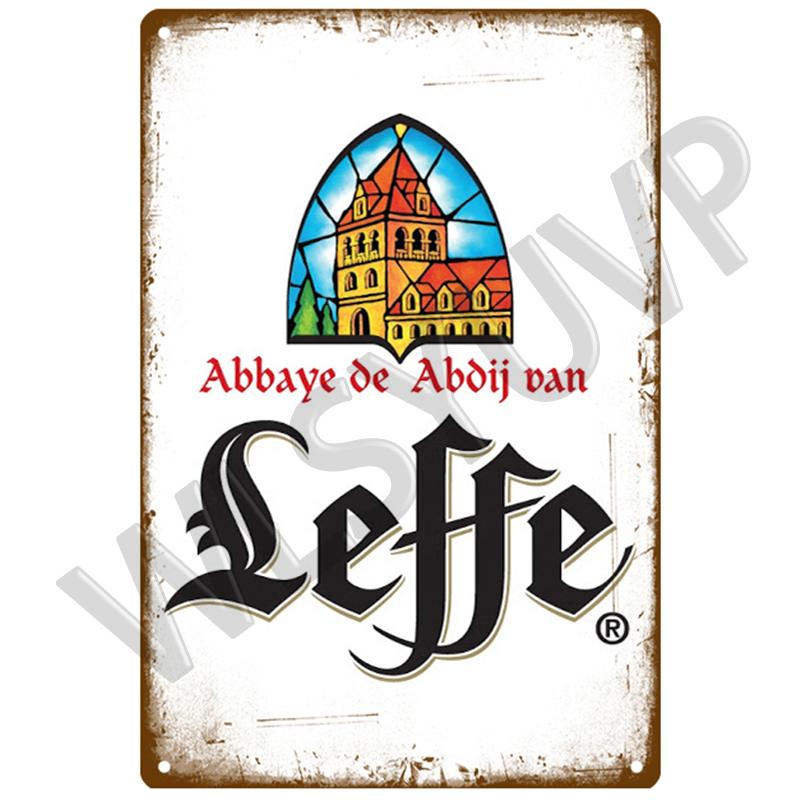 Leffe Ретро Металлическая Вывеска Жестяная Вывеска Виски Бельгия Пиво Дощечка Металлический Декор Стены Винтажный Декор Плакатные Тарелки Мужская Пещера Потертый Шик