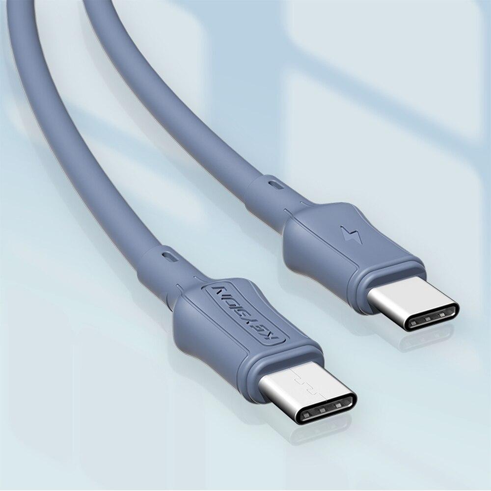 KEYSION Жидкий силикон 8 мм Кабель USB C к USB Type C 60 Вт PD Шнур для быстрой зарядки USB-C Кабель для зарядного устройства для Xiaomi Samsung Huawei Macbook iPad