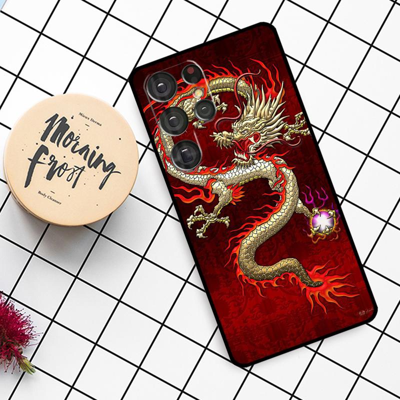 Модный Чехол с Китайским Драконом для Samsung Galaxy S24 FE S21 S22 S23 S25 Ultra S9 S10 Plus S20 FE S25 FE Чехол для Телефона