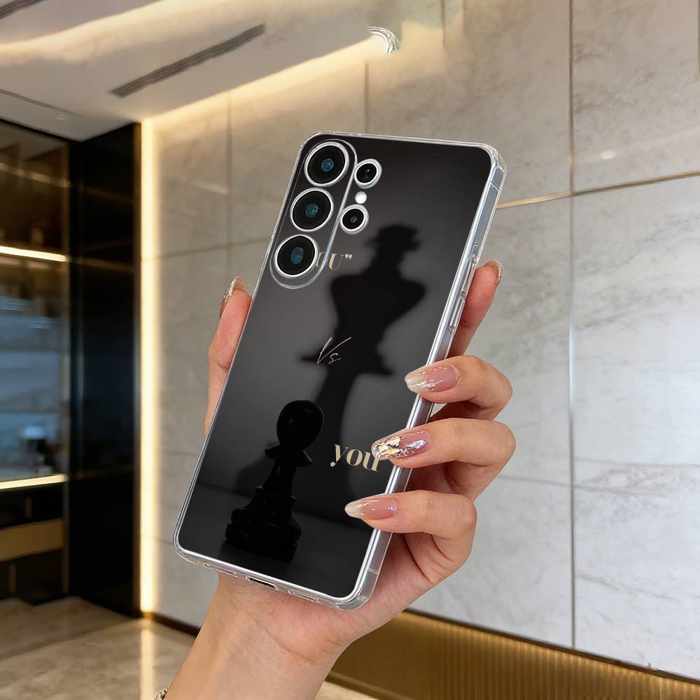 Крутая Чехол-Арт с Шахматами для Телефона Samsung S25, S24, S21, S22, S23, S30, Ultra, S20, Plus, Fe, Lite Прозрачная Крышка