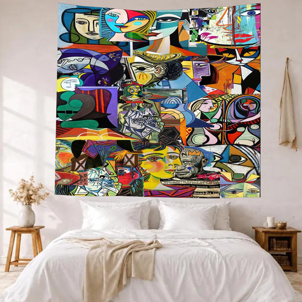 Abstract Art Collage Wall Decor Tapestry Art For Pet Memorial Birthdaywedding Party Backdrop Family Gift
