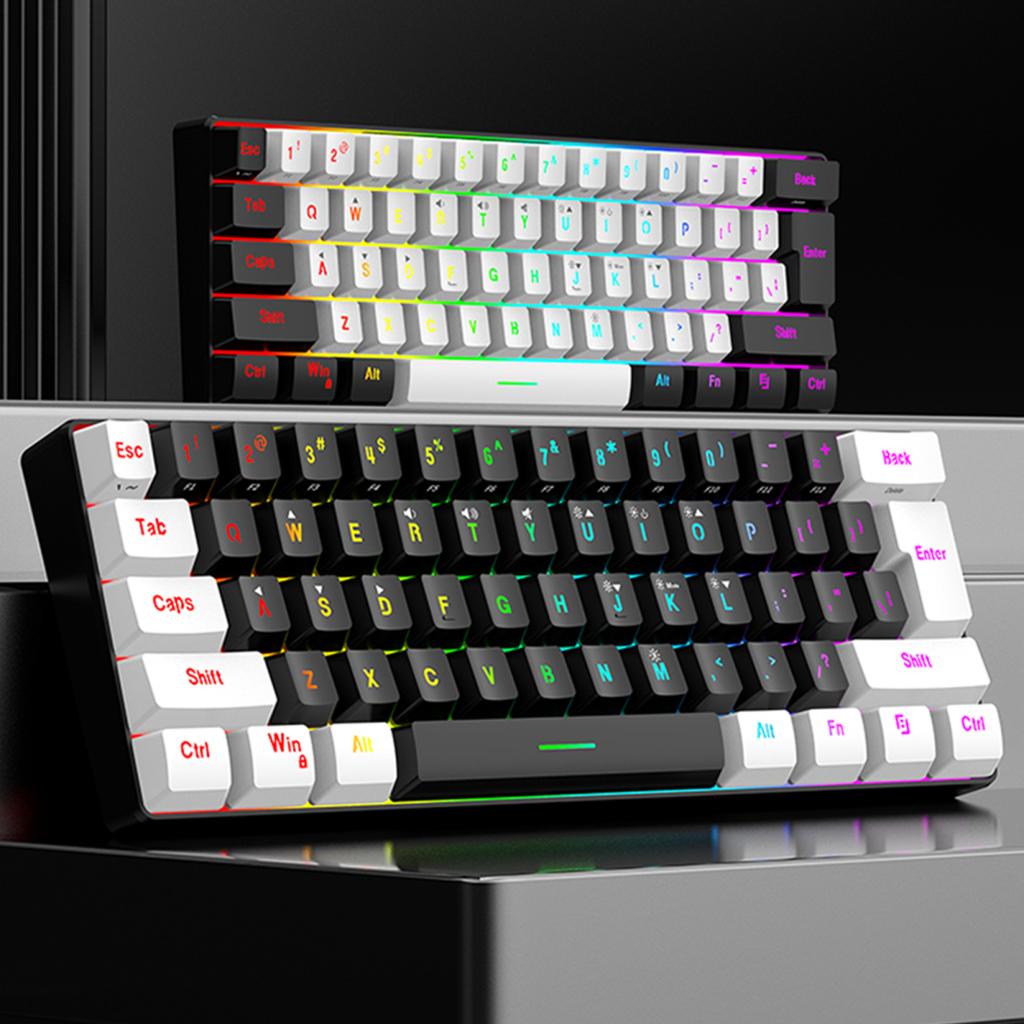 Проводная механическая игровая клавиатура Yousheng с RGB-подсветкой, универсальная 61-клавишная мини-проводная офисная клавиатура с мышкой