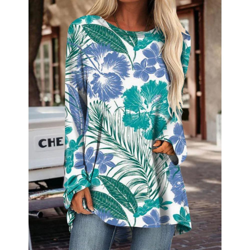 Женская футболка с длинным рукавом, новый топ с принтом, модная новая одежда на осень и зиму, свободная версия большого размера с длинным рукавом