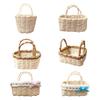 Миниатюрная плетеная корзина для кукольного домика в масштабе 1/12 для кукольного домика, плетеная вручную, плетеная лукошко