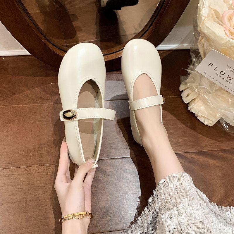 Модные одинарные туфли с круглым носком, взрывной ретро-стиль Мори 2025, женские туфли для работы, универсальные маленькие кожаные туфли в литературном стиле