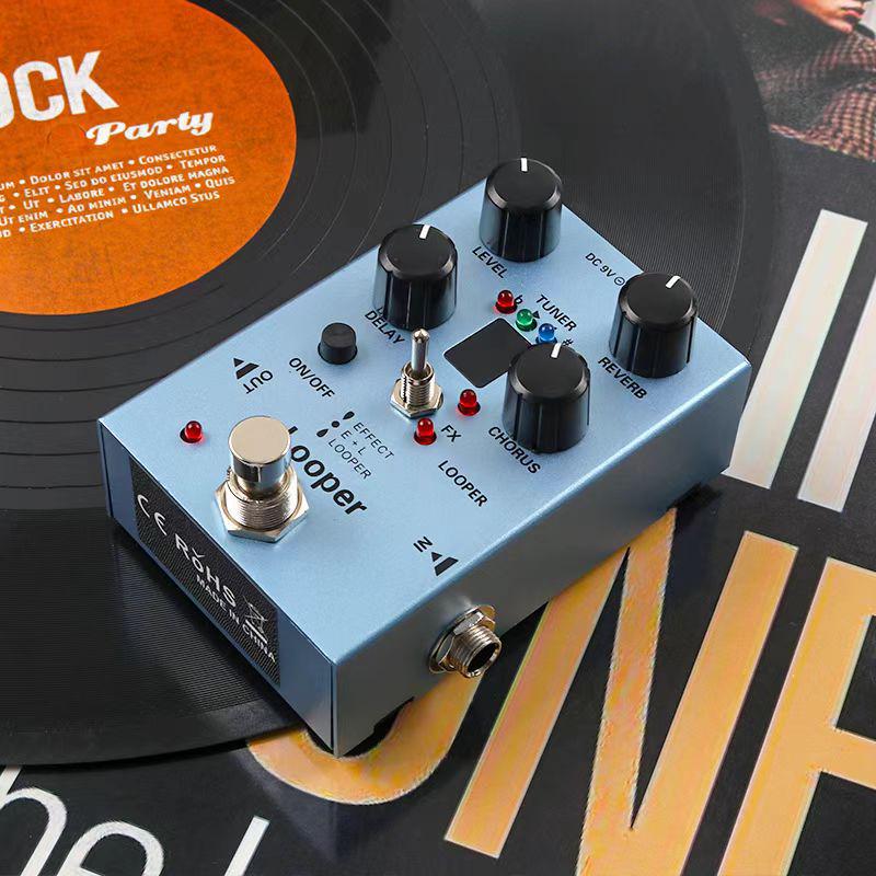 Многофункциональная педаль для электрогитары: Комбо Looper, Reverb, Chorus, Delay