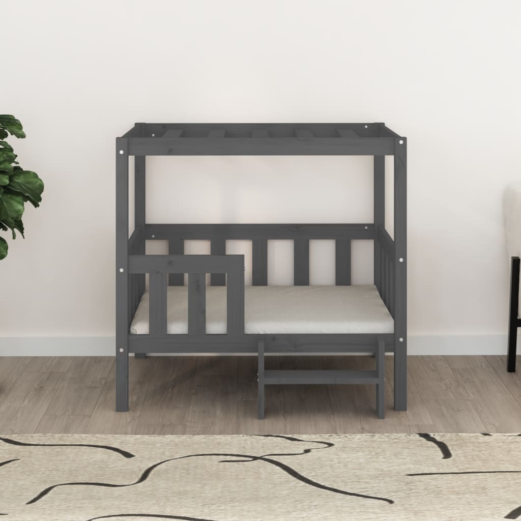 Vidaxl Legowisko Dla Psa, Szare,95,5 X 73,5 X 90Cm,Lite Drewno Sosnowe
