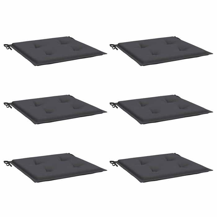 VidaXL Garden Chair Cushions 6 Pcs Anthracite 50x50x3 Cm 314039