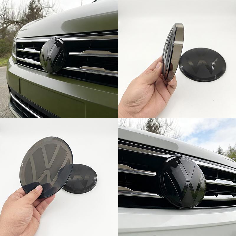 T242pcs Front and Rear Emblem For VW Volkswagen Golf 6/Golf 7/Golf 7.5/Golf 8 Not Affect ACC Modified Black Label Flat Mirror CoverVSOA1