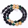 Natural Black Onyx Aventurine Montana Agate Smooth Beads Necklace 8-10 Mm 18" UB-8564
