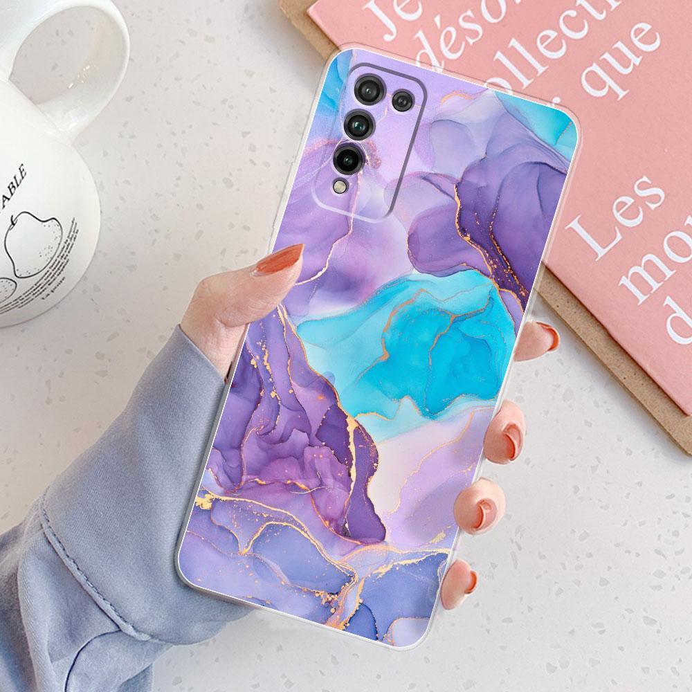 For Honor 10X Lite Case Cover DNN-LX9 Honor10X Lite 10 X Lite Chic Girl Marble Silicone Clear Phone Case For Honor 10X Lite Cute