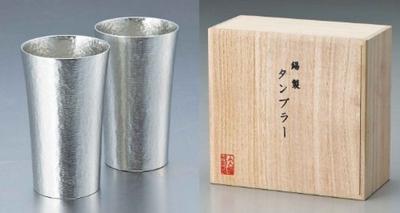 От Osaka Стандартная пара жестяных стаканов емкостью 300 мл x 2 [Made Tinware] (большой приблизительно. клиенты)