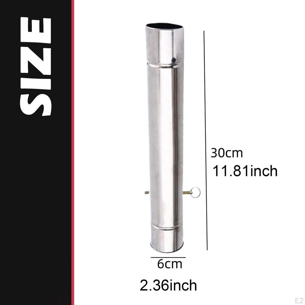Stovepipe with Damper Flue Heat Resistant Straight Fume Extraction Chimney for Camping Wood Burner