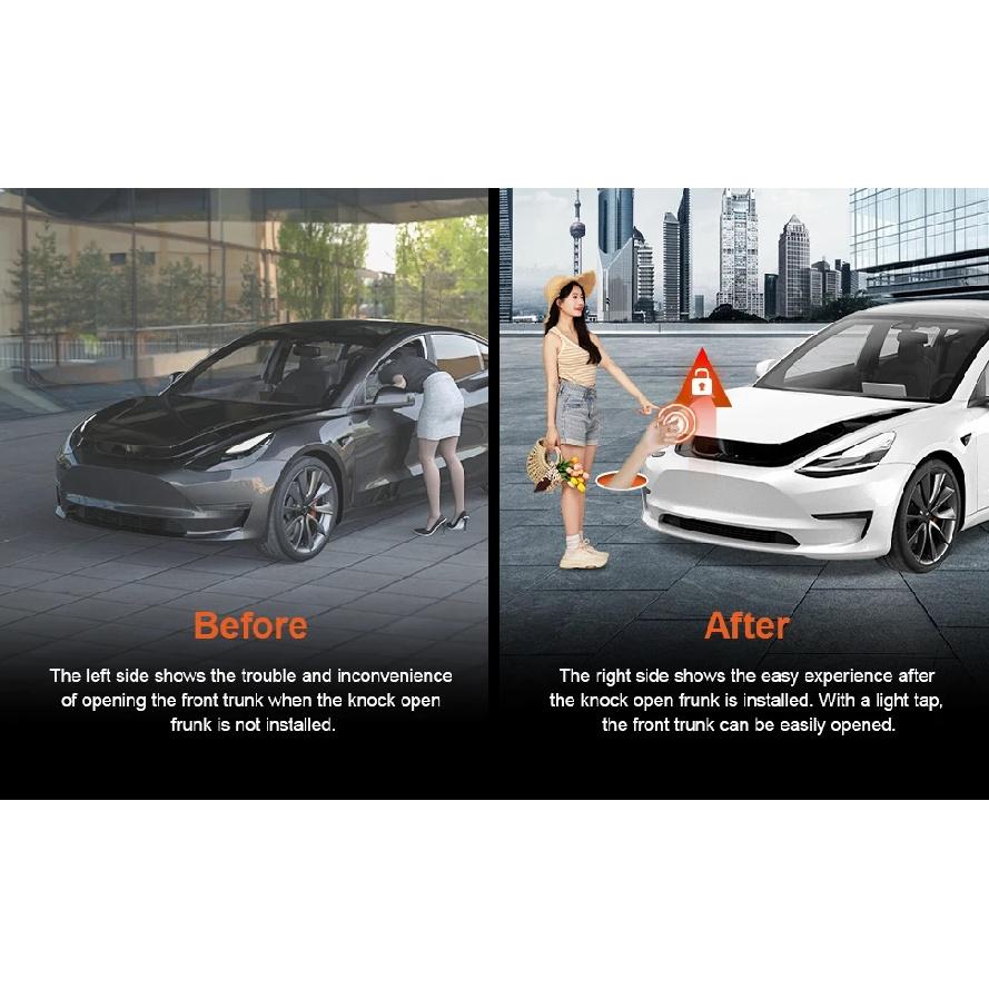 For Tesla Knock Open Frunk Smart Sensing Tap Twice To Open The Front Trunk Knock Sensor For Model 3 Y 2021-2024