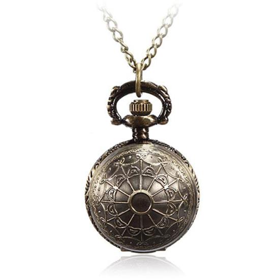 Retro Ball Metal Steampunk Quartz Necklace Pendant Chain Small Pocket Watch
