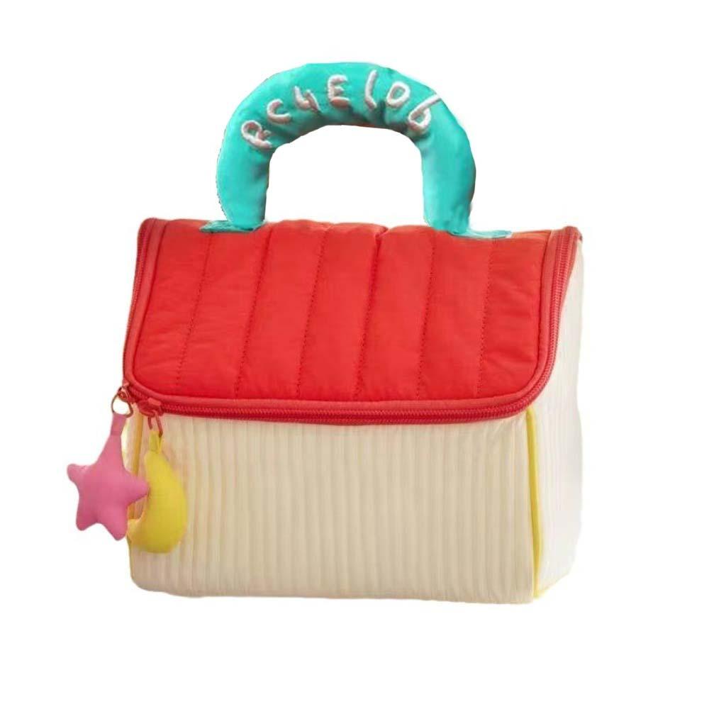 House-shaped Cute Cabin Makeup Bag Kawaii Portable Storage Bag Cute Handheld Cosmetic Case Outdoor