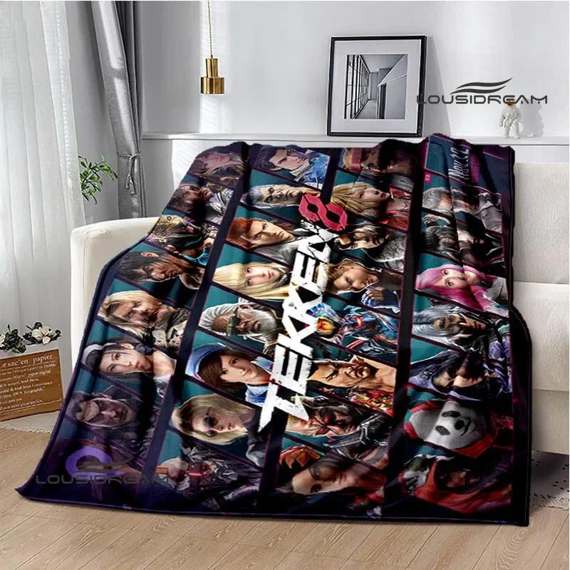 3D игра tekken8 Печатные одеяла Плед для пикника Теплые одеяла Фланель Мягкое уютное одеяло Домашнее дорожное одеяло Подарок на день рождения