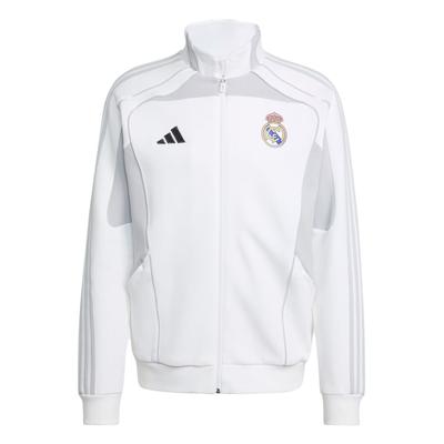 Adidas Куртка мужская Real Madrid UBP Логотип Стойка воротник Реглан Длинный рукав Куртка Белая Светло-серая JN3069