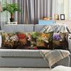 Cat Float, Roses, Lilies Digital Printing Pillow Cover Short Plush Suitable Living Rooms Bedrooms Sofas Throw Cushion Cover