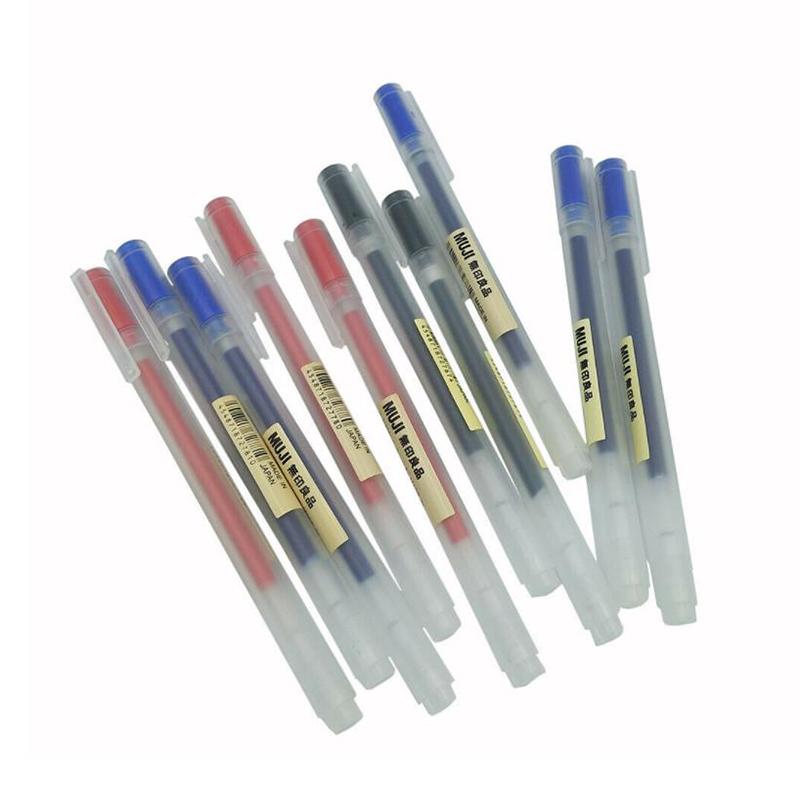 5 шт. Muji Moma Japan 0,38 мм/0,5 мм нетоксичные гелевые чернила-ручки синего/черного цвета